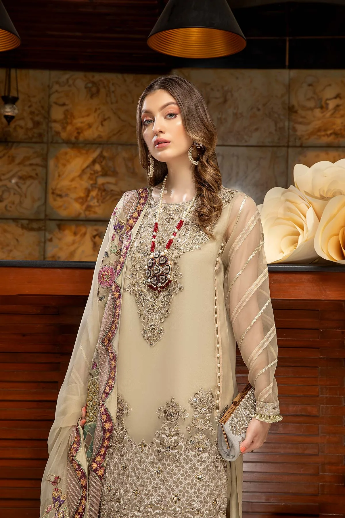 3 Piece Embroidered Unstitched Luxury Collection DD-02 - Best Price & Fast Shipping | Shop Now!