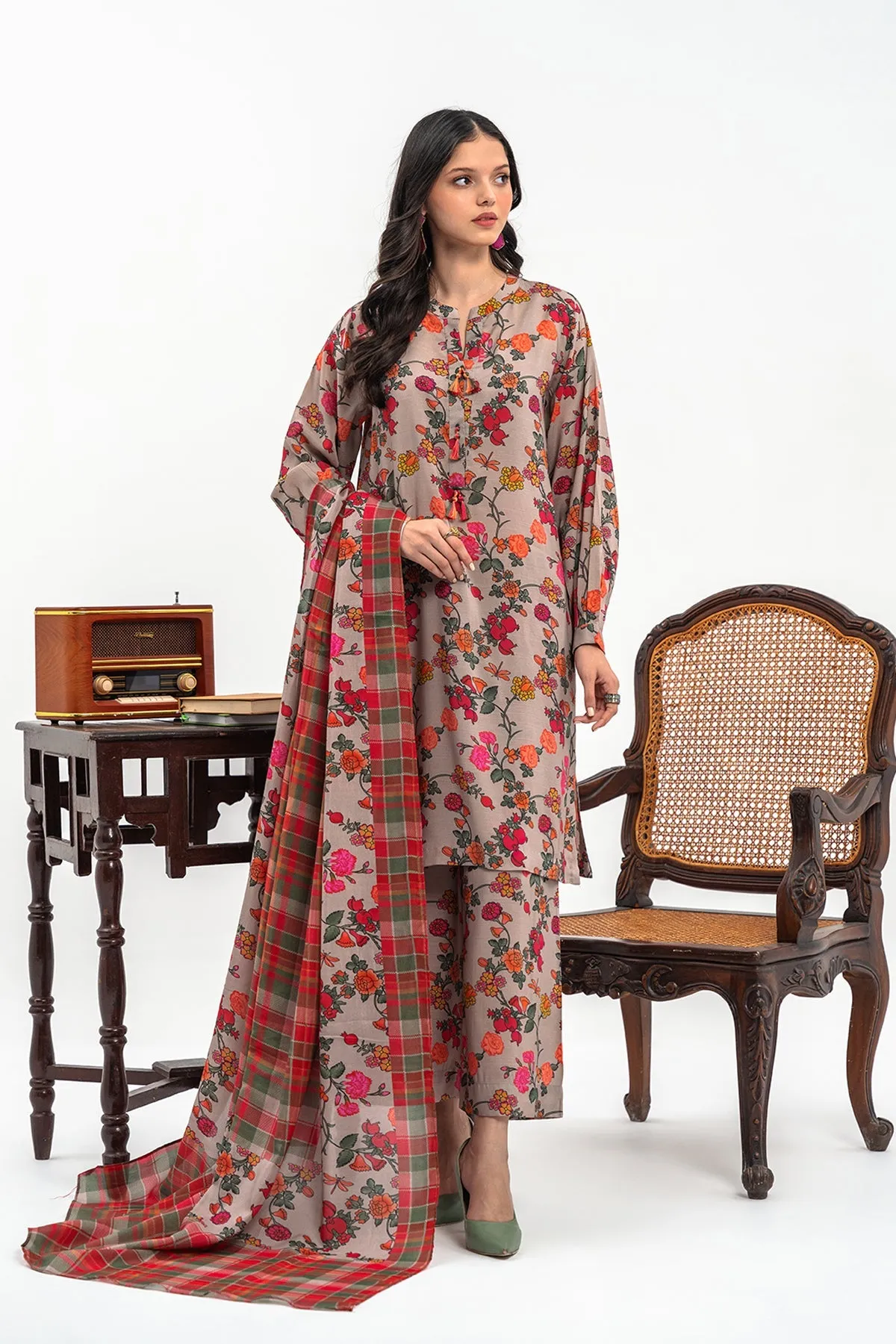 3-Piece Printed Shirt with Dupatta and Trouser - CPM-3-263