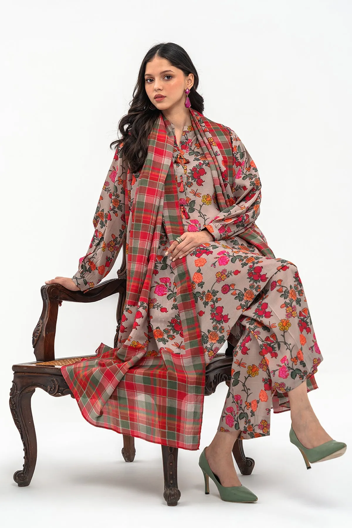 3-Piece Printed Shirt with Dupatta and Trouser - CPM-3-263