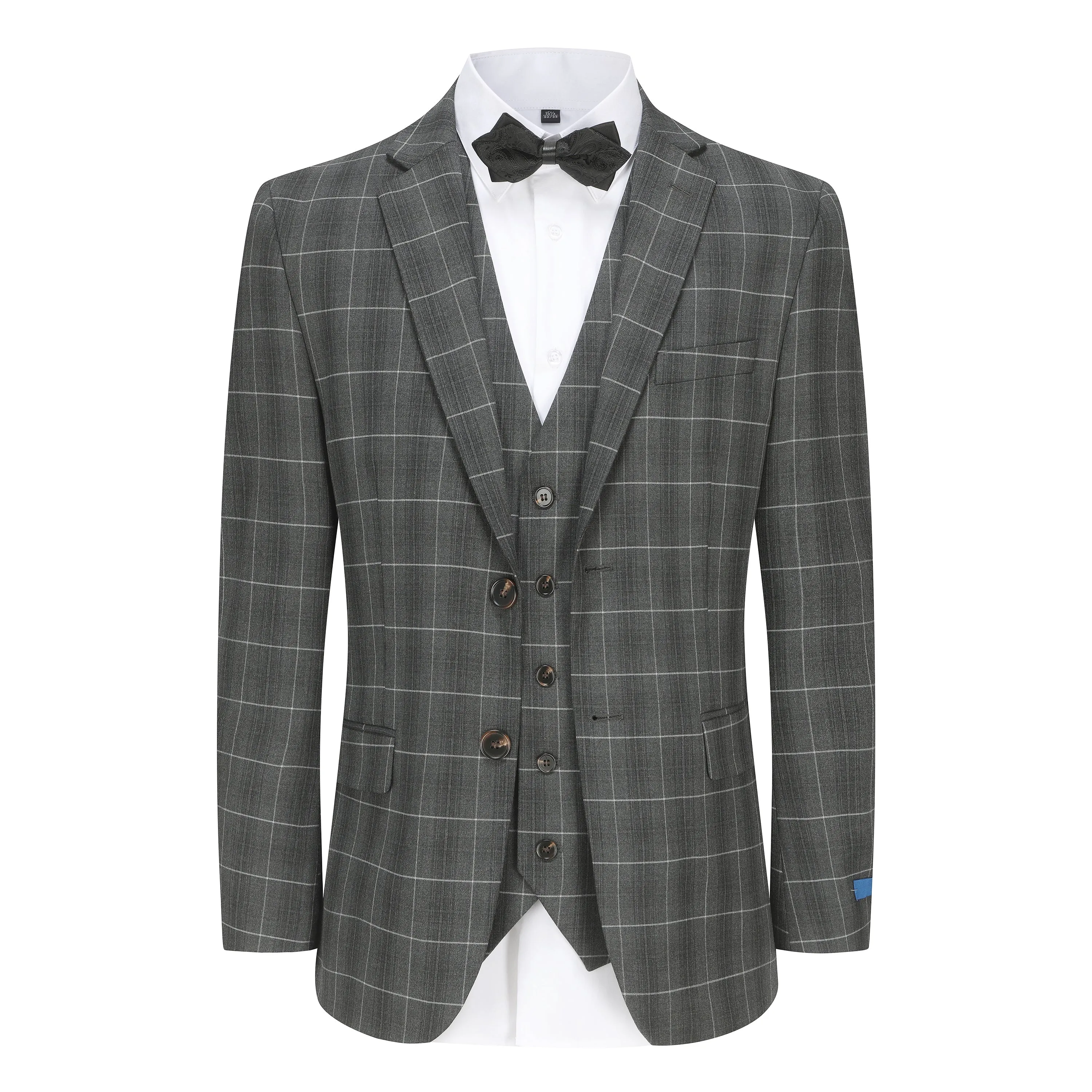 3 Piece Slim Fit Check Suit