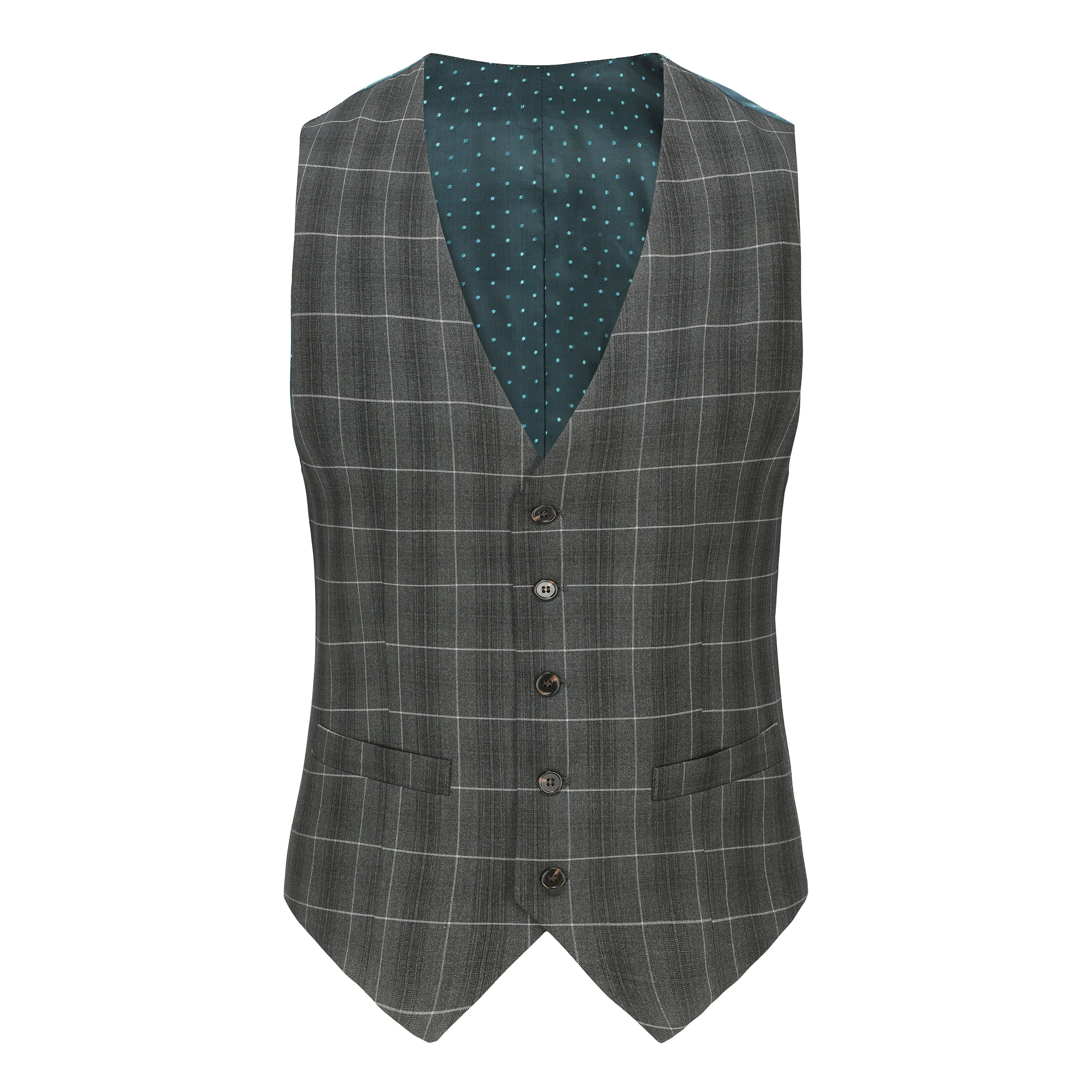 3 Piece Slim Fit Check Suit