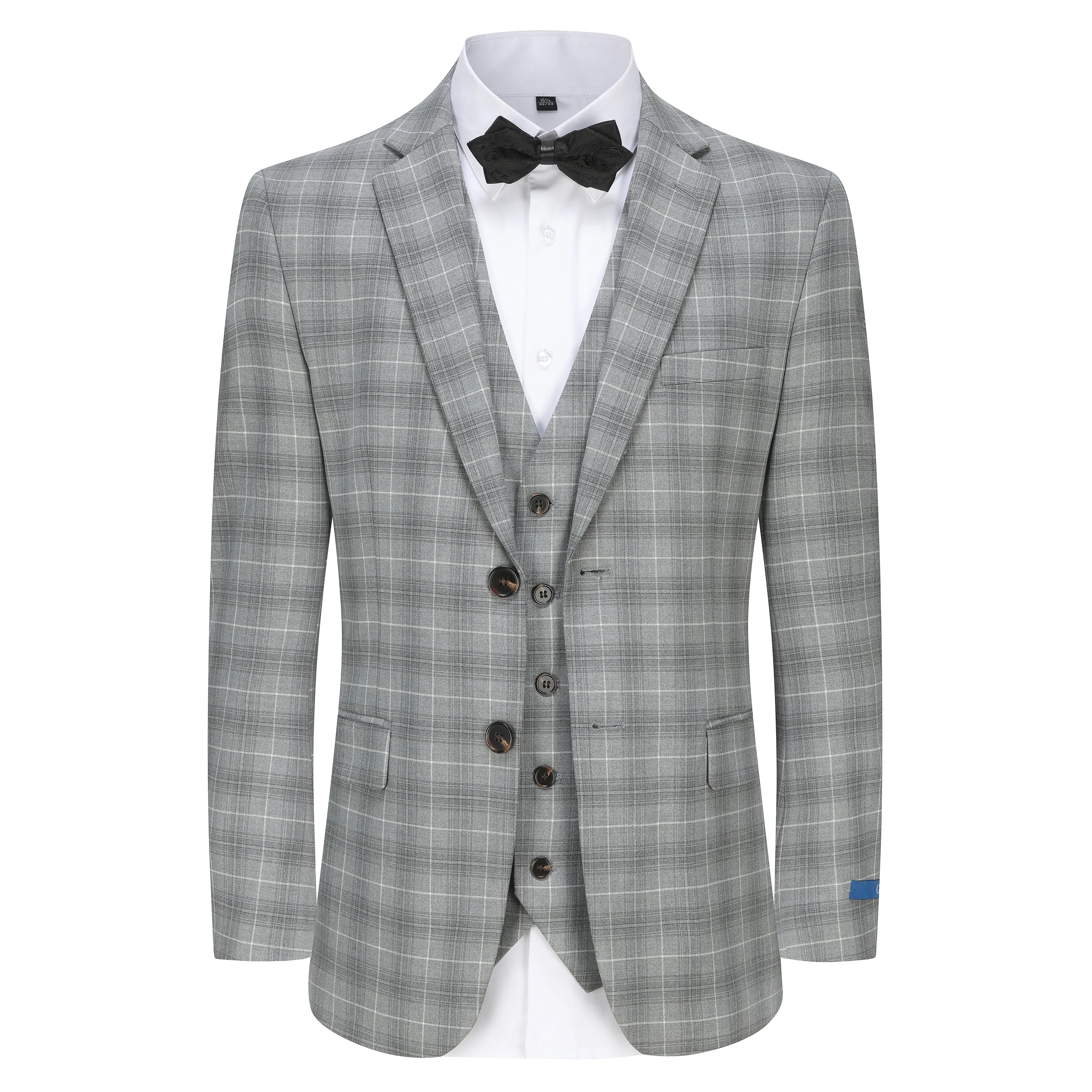 3 Piece Slim Fit Check Suit