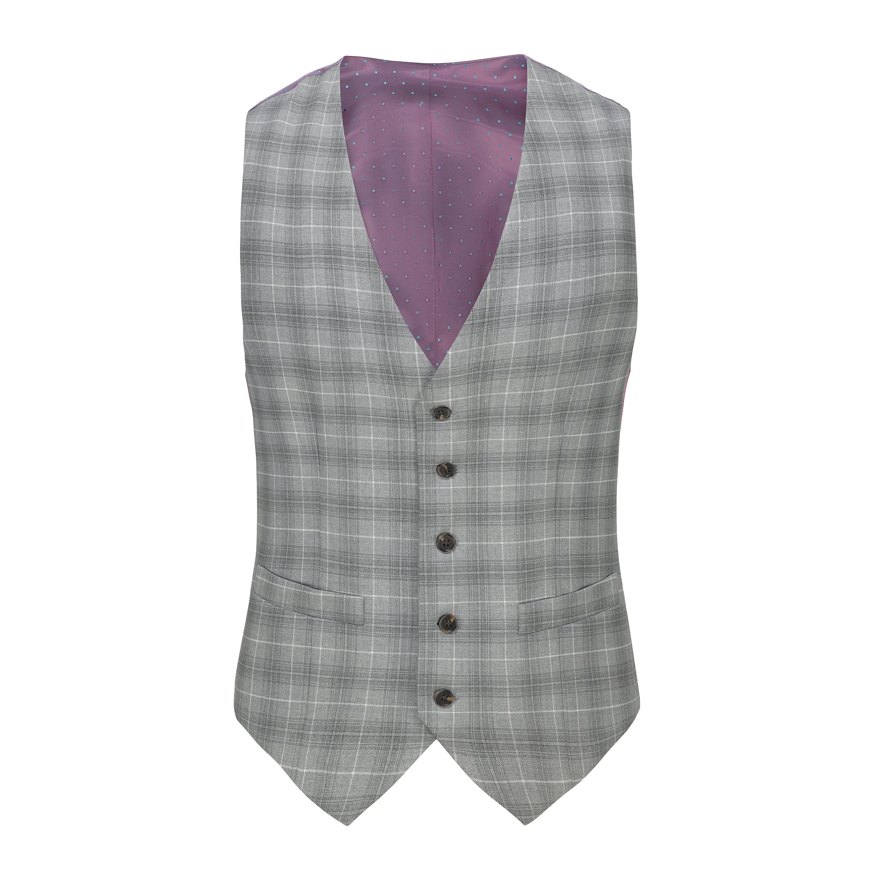 3 Piece Slim Fit Check Suit