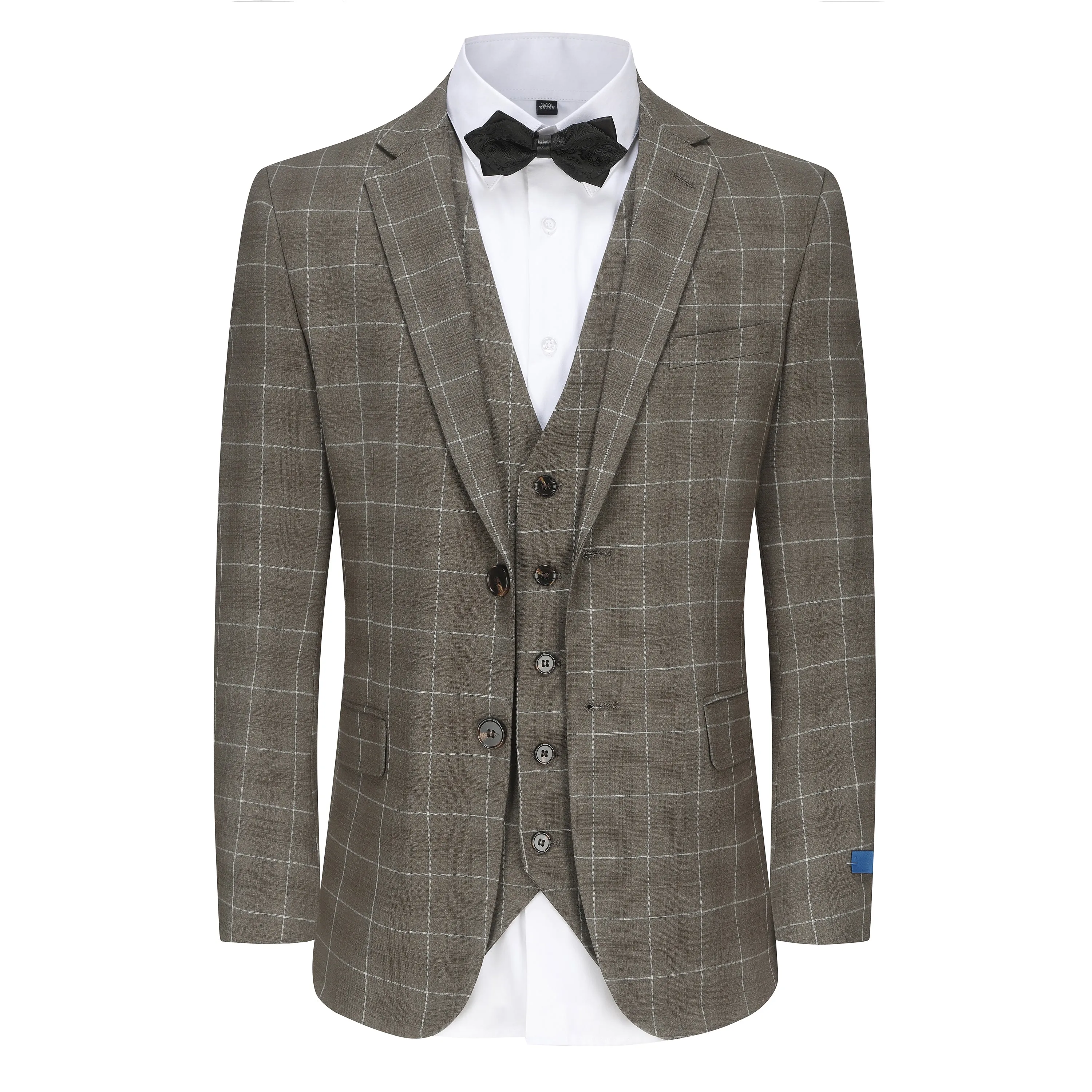 3 Piece Slim Fit Check Suit