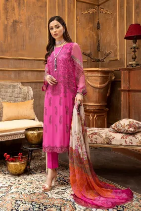 3 Piece Unstitched Embroidered Chiffon Suit with Dupatta VSL-06