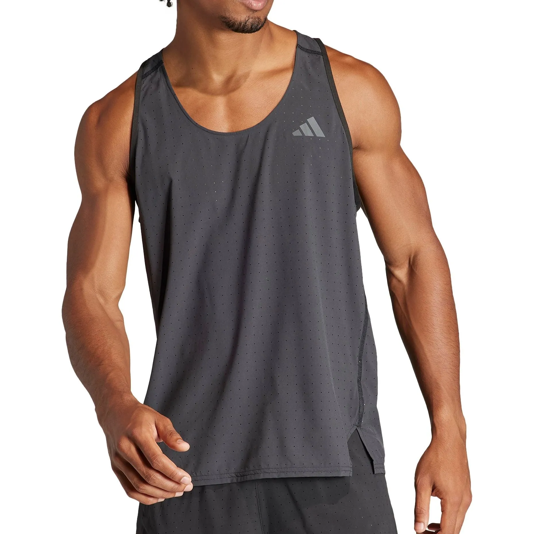 adidas black men's running vest