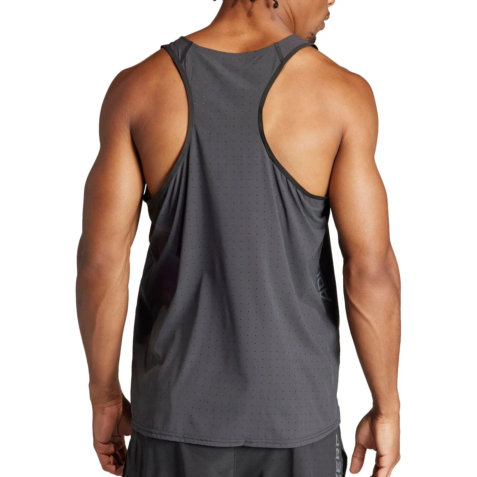 adidas black men's running vest