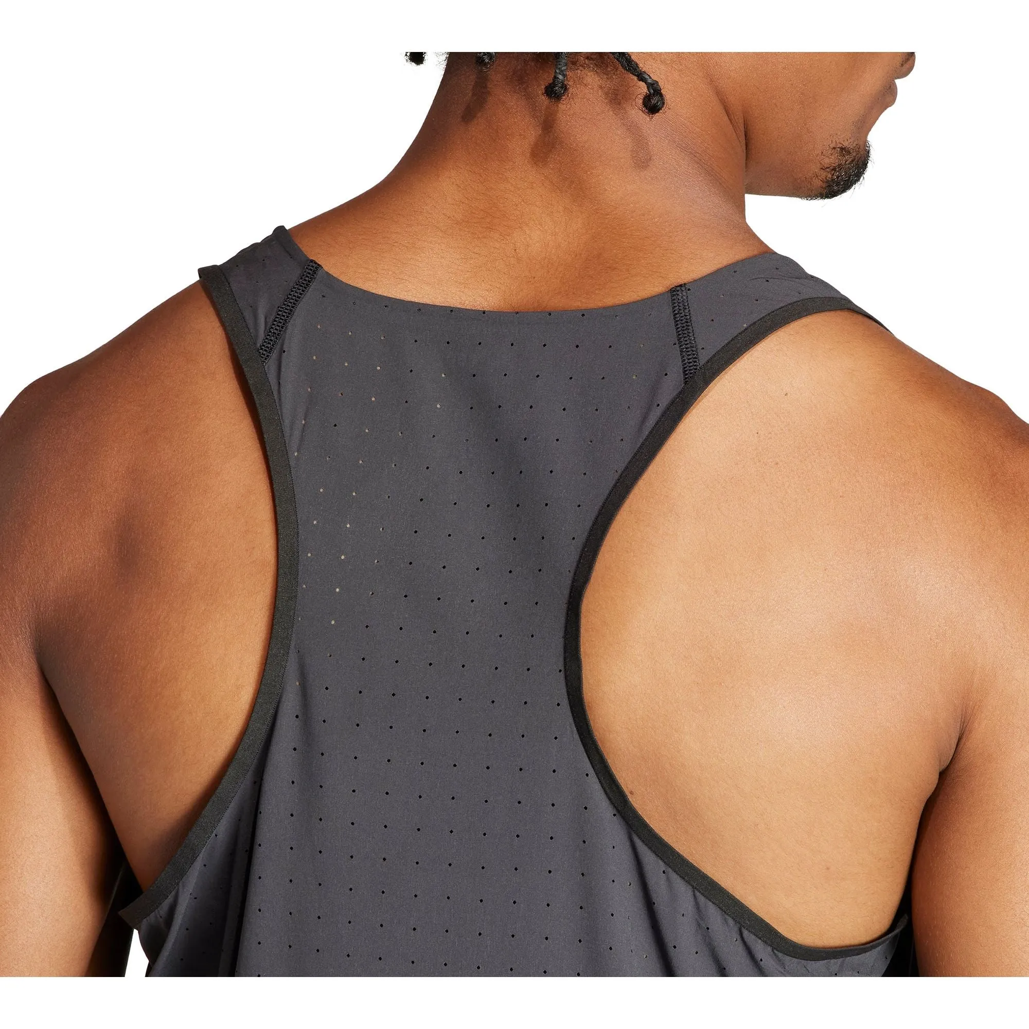 adidas black men's running vest