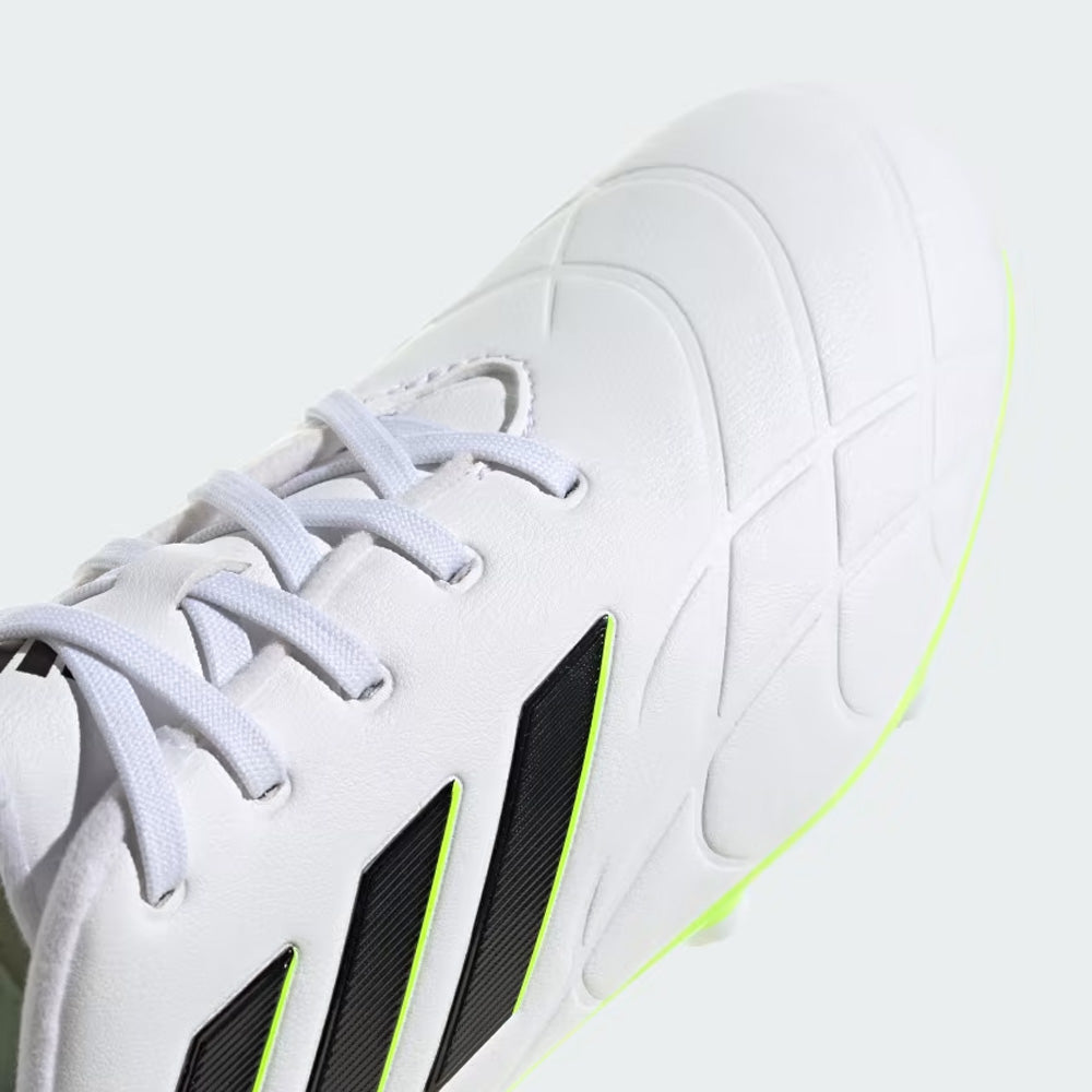 Adidas Copa Pure II.3 FG Junior Football Boots - White, Black, Lucid Lemon