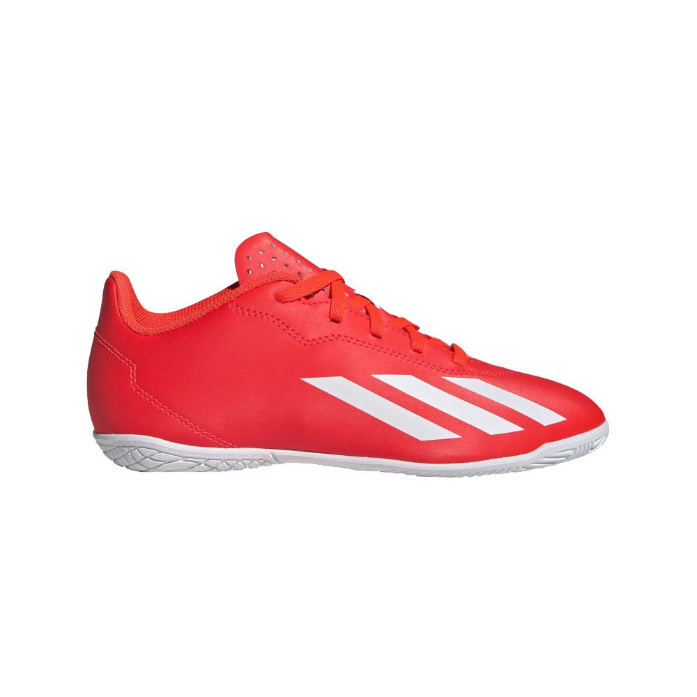 Adidas Crazyfast Club Indoor Junior Football Shoes - Solar Red, White, Yellow.