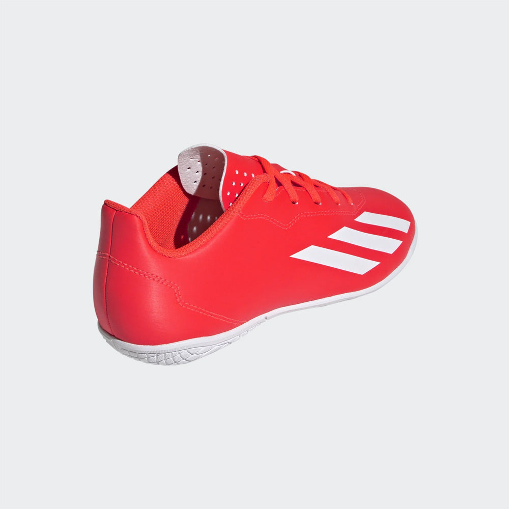 Adidas Crazyfast Club Indoor Junior Football Shoes - Solar Red, White, Yellow.