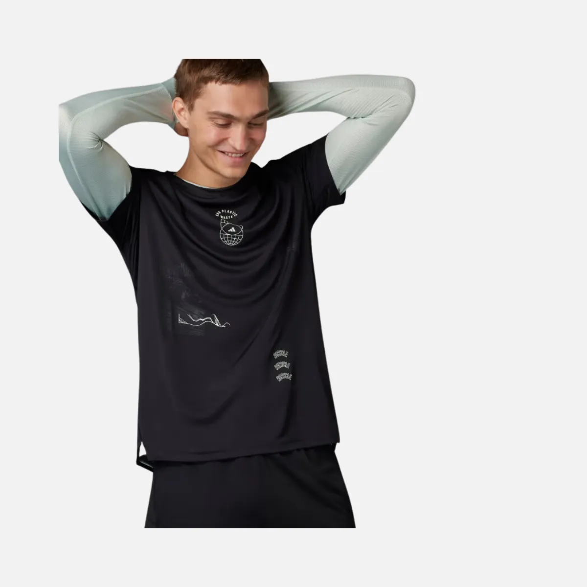 Adidas Men's Running T-shirt in Black