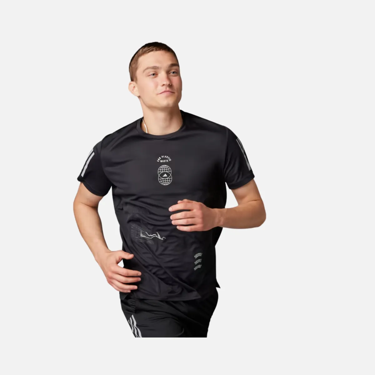 Adidas Men's Running T-shirt in Black