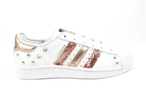 Adidas Superstar Pink Copper Sequins & Rhinestones