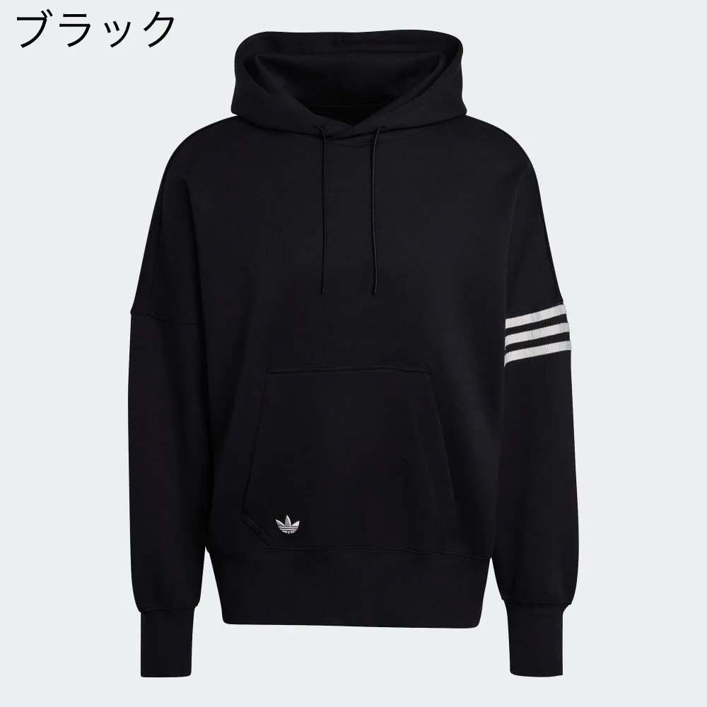 adidas unisex street style long sleeves plain cotton logo hoodies