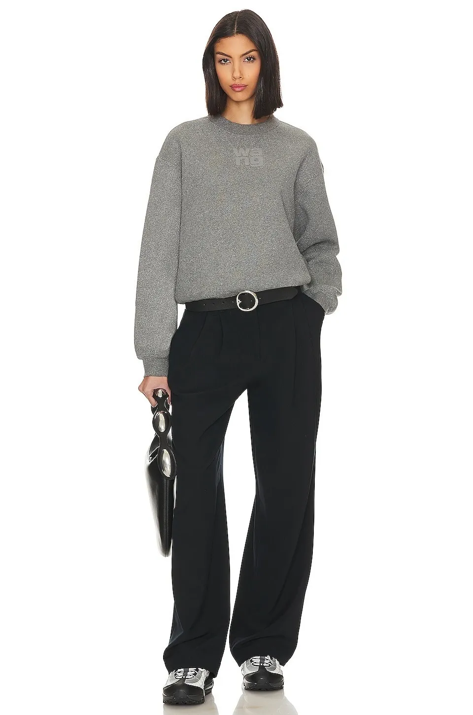 Alexander Wang Crew Neck Long Sleeves Plain Cotton Logo