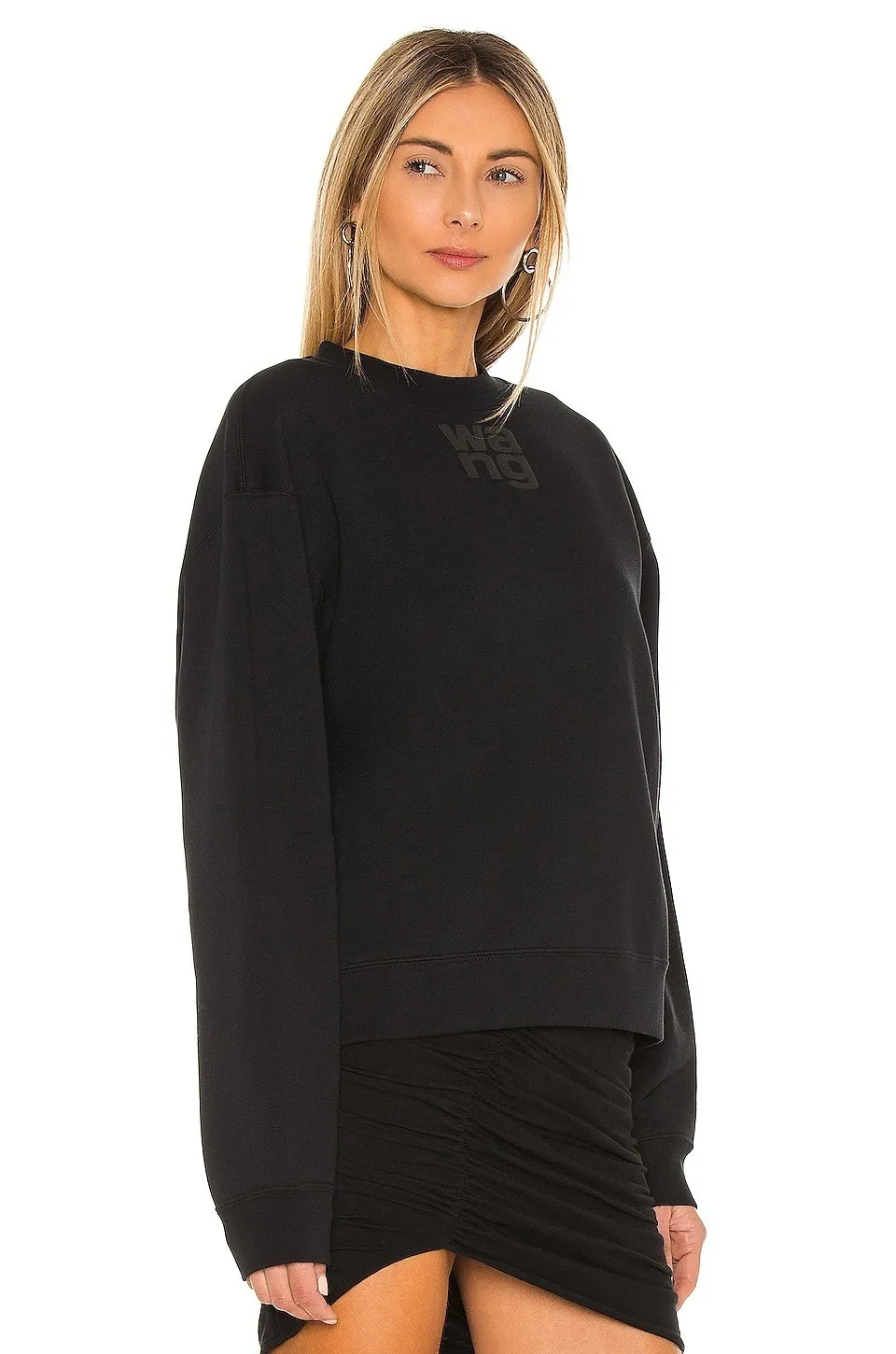 Alexander Wang Crew Neck Long Sleeves Plain Cotton Logo