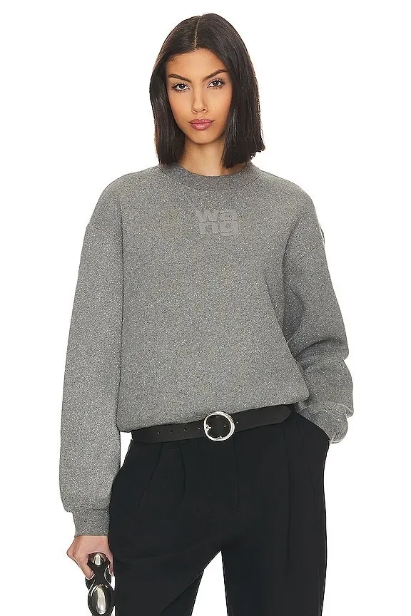 Alexander Wang Crew Neck Long Sleeves Plain Cotton Logo