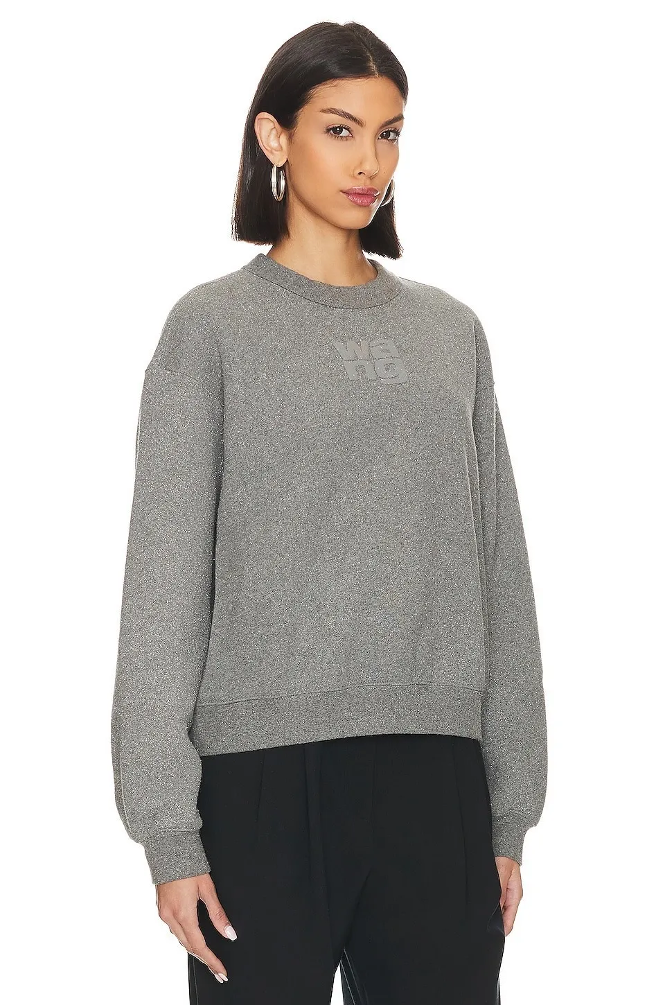 Alexander Wang Crew Neck Long Sleeves Plain Cotton Logo