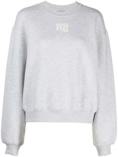 Alexander Wang - Crew Neck Long Sleeves Plain Logo Hoodies & Sweatshirts