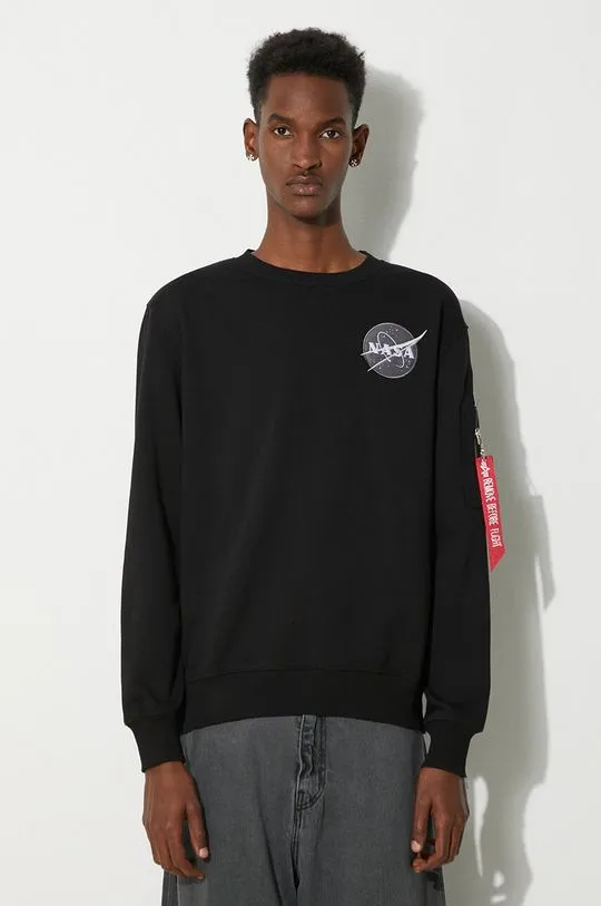 Alpha Industries sweatshirt Space Shuttle Sweater men's black color 178307.03