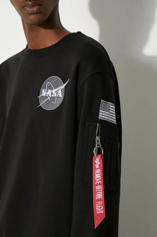 Alpha Industries sweatshirt Space Shuttle Sweater men's black color 178307.03