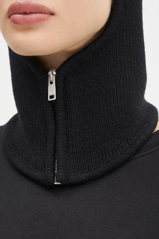 AMBUSH wool balaclava Rib Knit Balaclava black color BMLC002F24KNI0011000