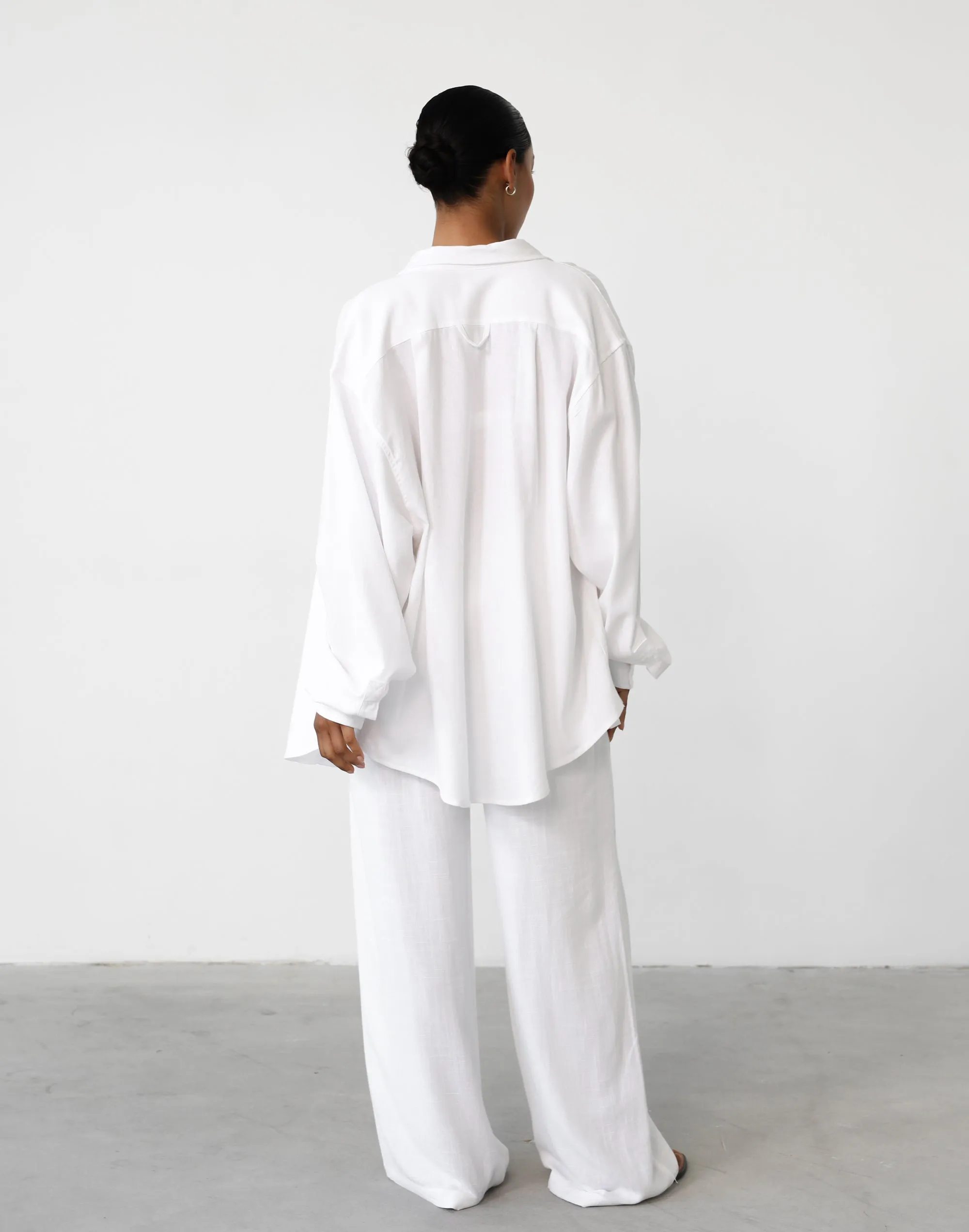 Amee White Linen Pants