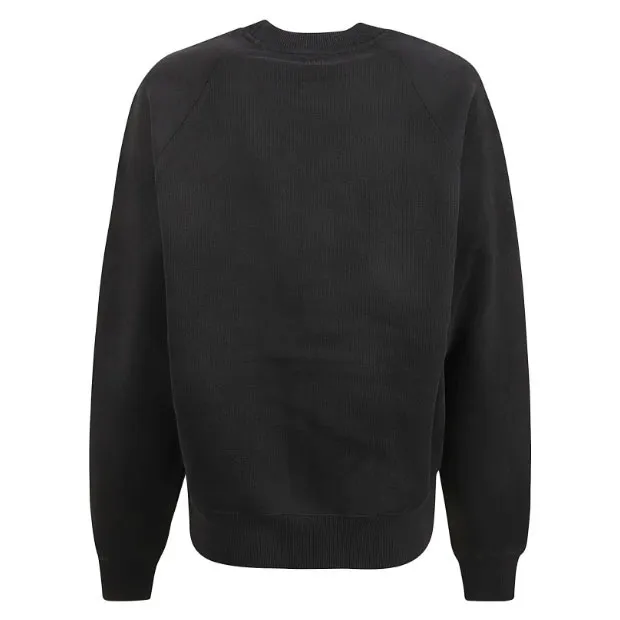 AMI PARIS Crew Neck Long Sleeve Cotton Logo Shirt