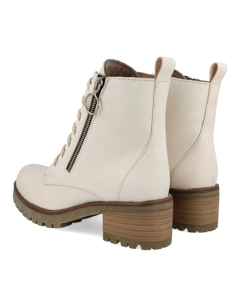 Andares 809313 White heeled military ankle boots