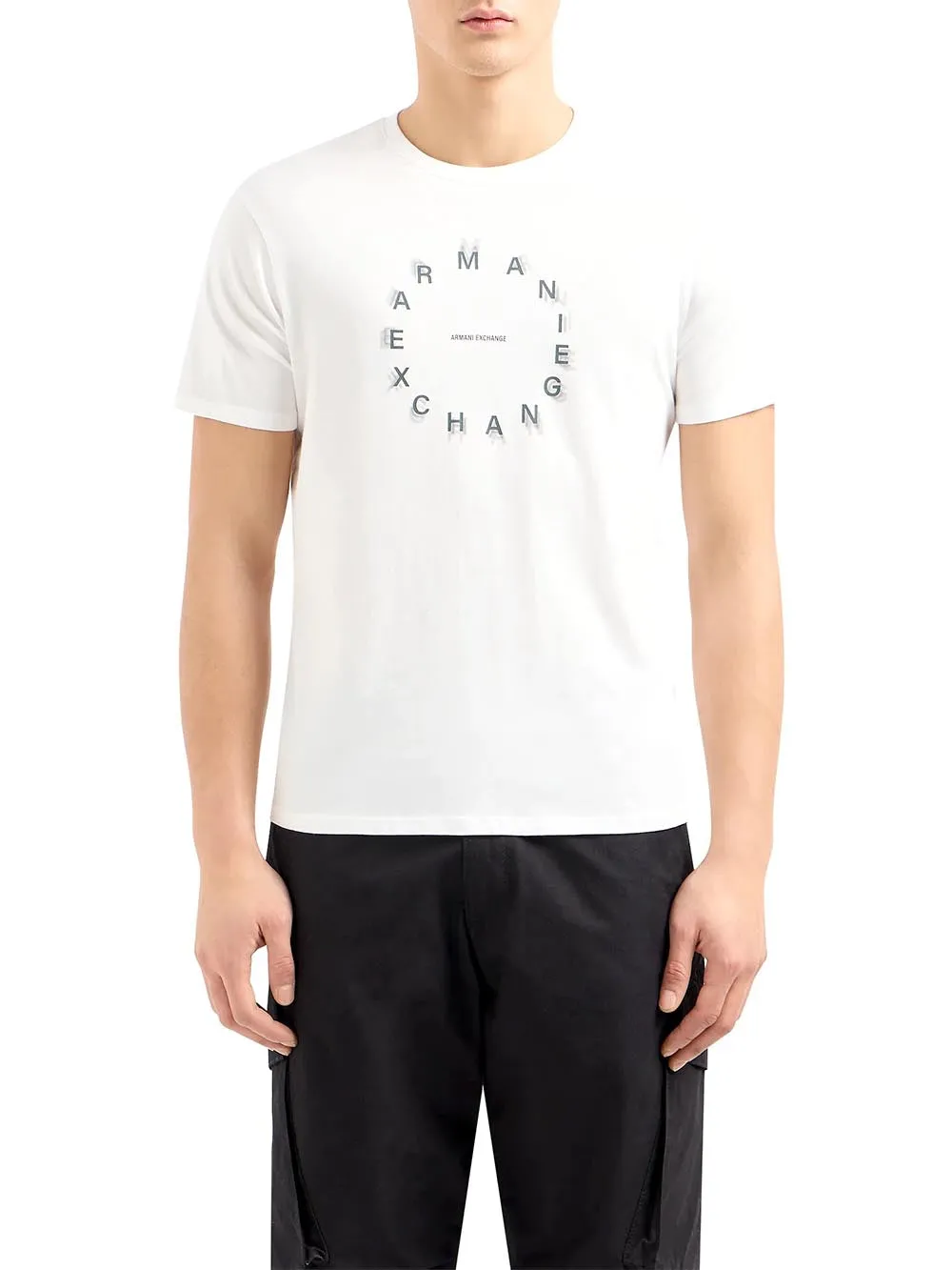 Armani Exchange men's white 3dztbj Zj9tz T-shirt.