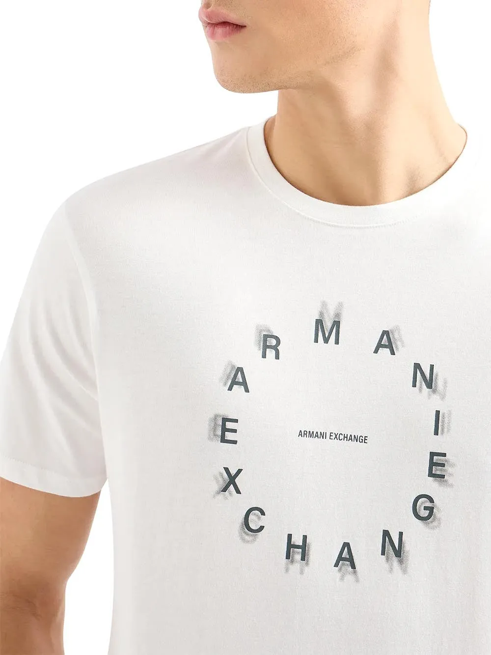 Armani Exchange men's white 3dztbj Zj9tz T-shirt.