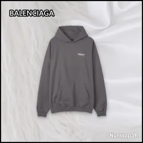 Balenciaga Hoodies - Street Style Long Sleeves Logo Cotton Luxury Collection