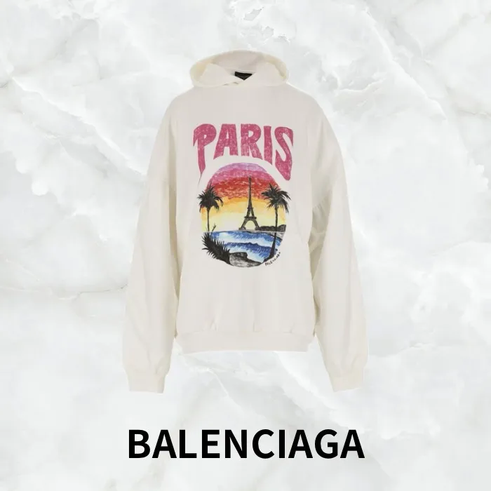 Balenciaga street style cotton logo hoodies sweatshirts