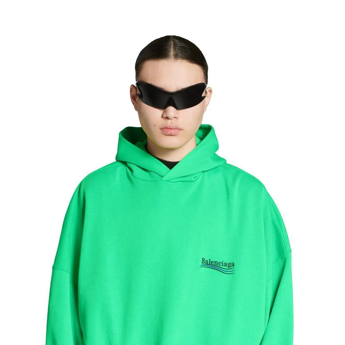 Balenciaga Unisex Long Sleeves Cotton Oversized Logo (Plain)