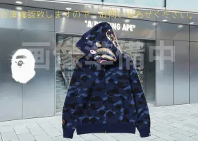 Bathing Ape camouflage long sleeves logo hoodies