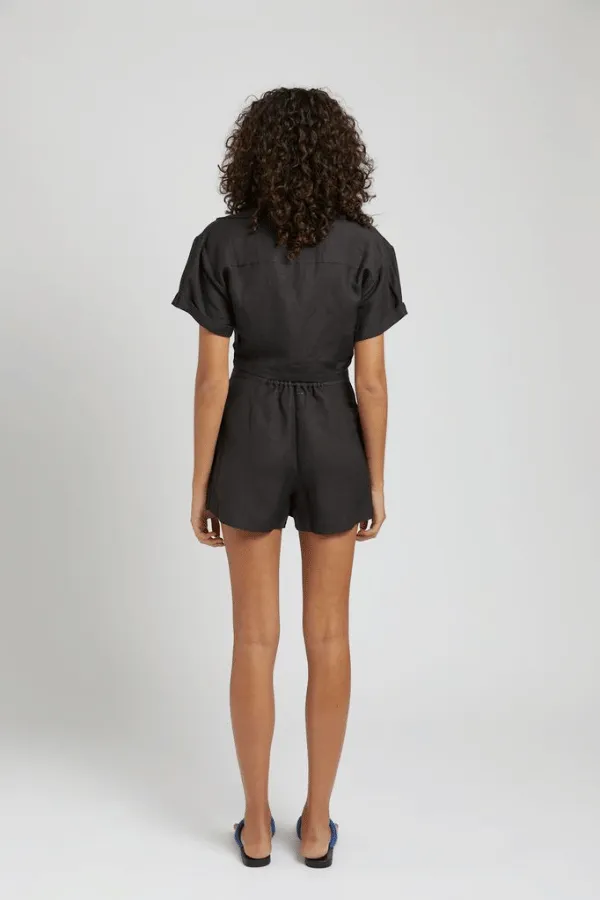 Black Linen Twist Shirt