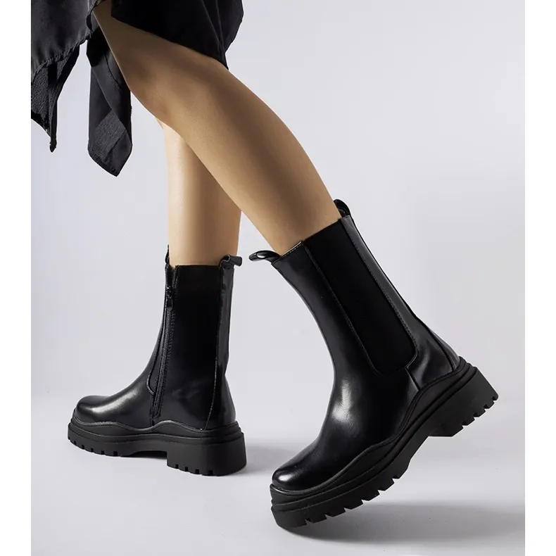 Black massive Delebio ankle boots