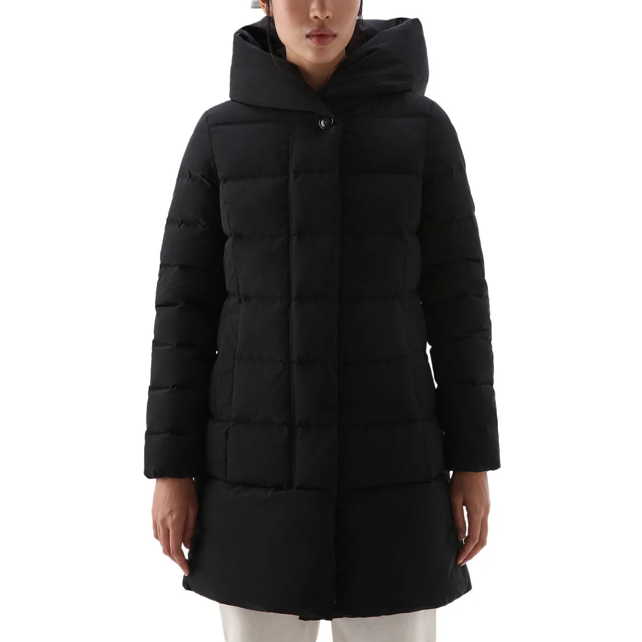 Black Women's Puffer Parka Jacket - Prescott.