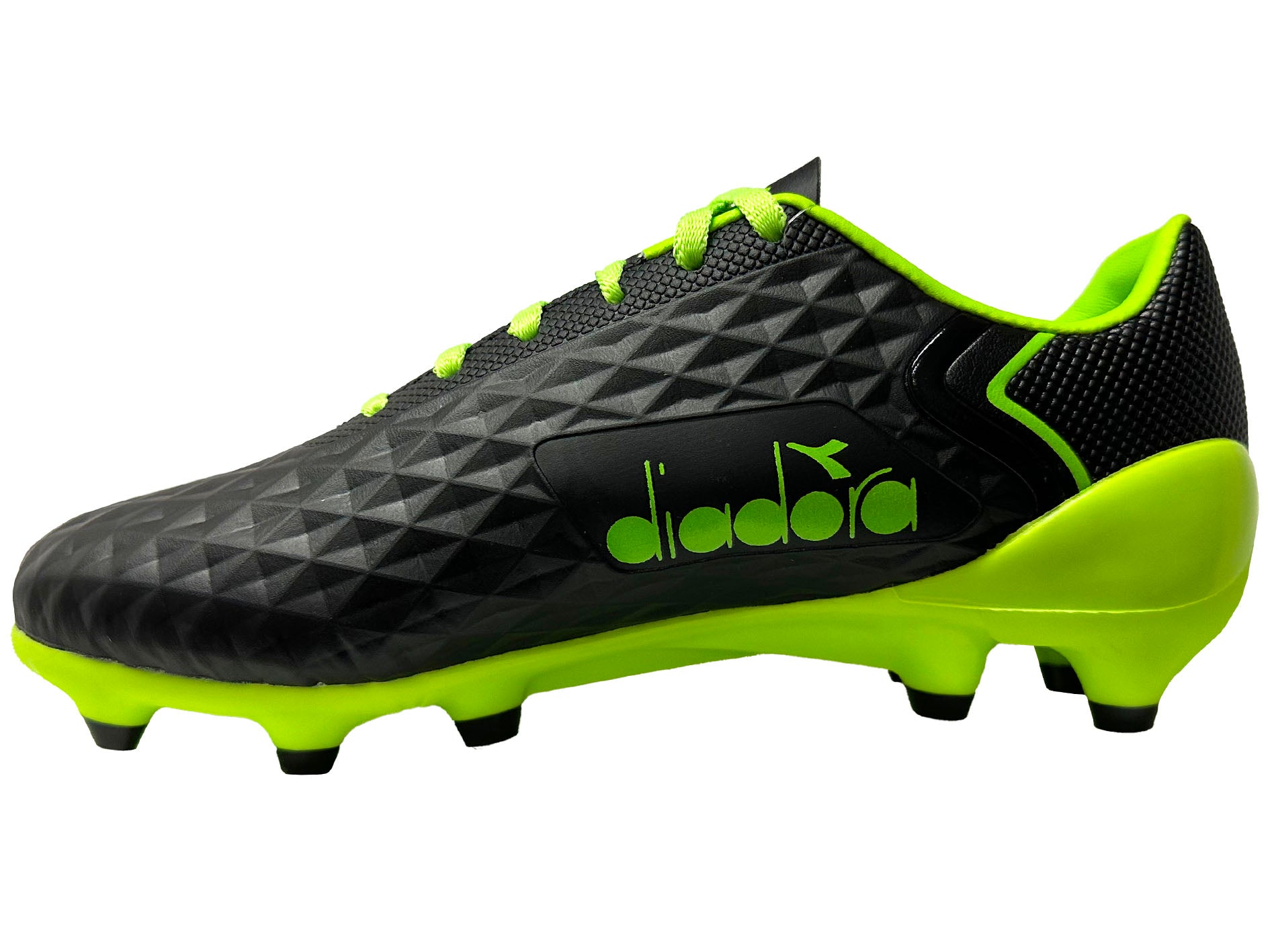 Black/Green Diadora Sabre Junior Boots