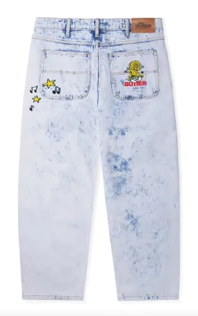 Bleach Dye Indigo Denim Pants - Butter Goods x Smurfs Harmony Collection