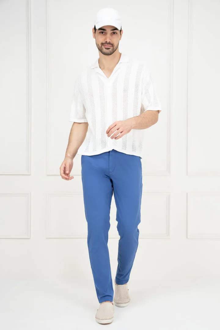 Blue Chino Pants, Slim Fit, Stretch