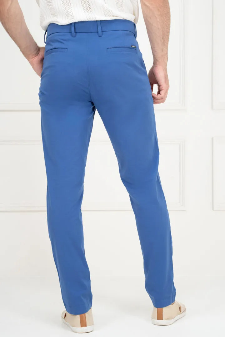 Blue Chino Pants, Slim Fit, Stretch