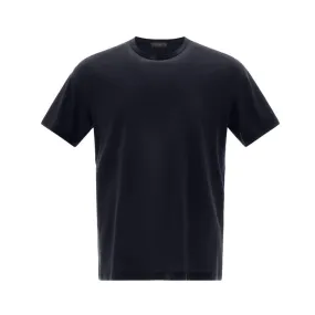 Blue Men's T-Shirt with Crepe Fabric