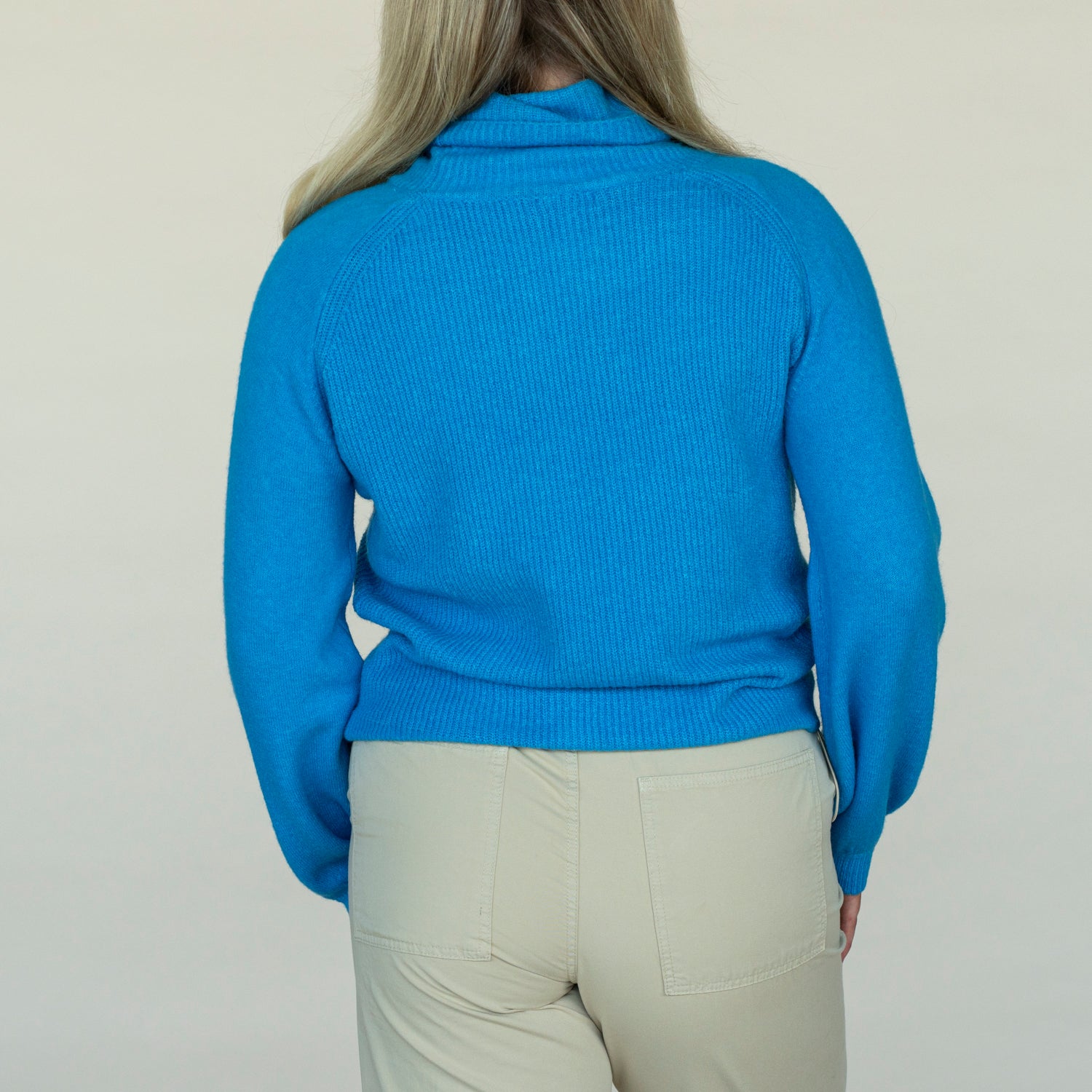 Blue Roll Neck Raglan Sweater - Buy Now