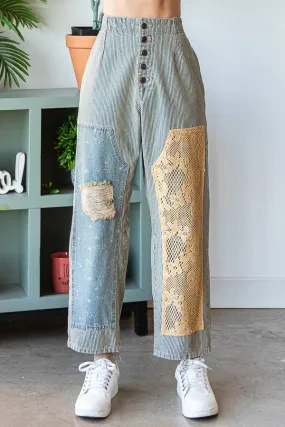 Boho Summer Mineral Wash Patched Pant – On Sale