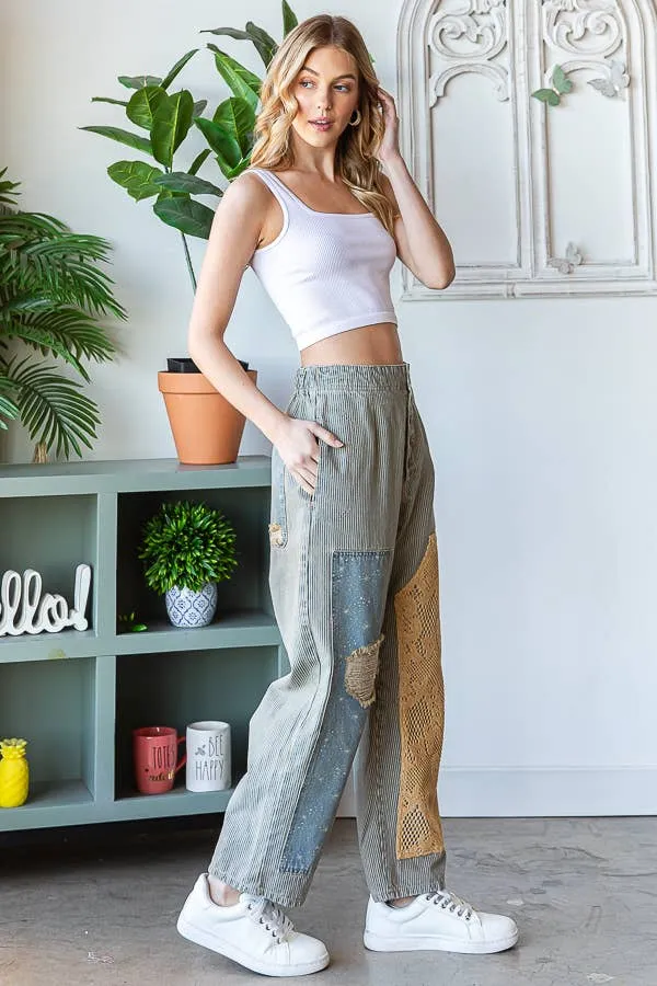 Boho Summer Mineral Wash Patched Pant – On Sale