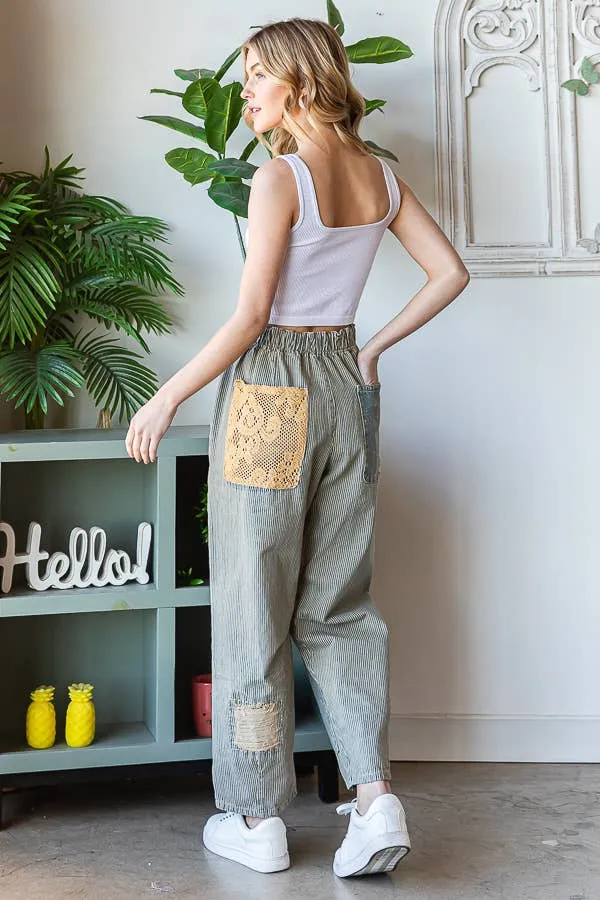 Boho Summer Mineral Wash Patched Pant – On Sale