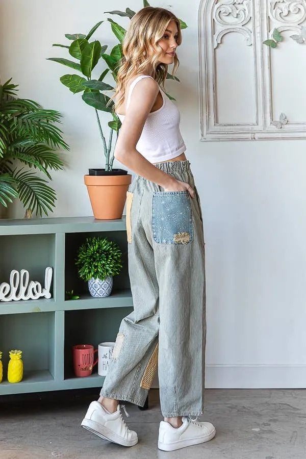 Boho Summer Mineral Wash Patched Pant – On Sale