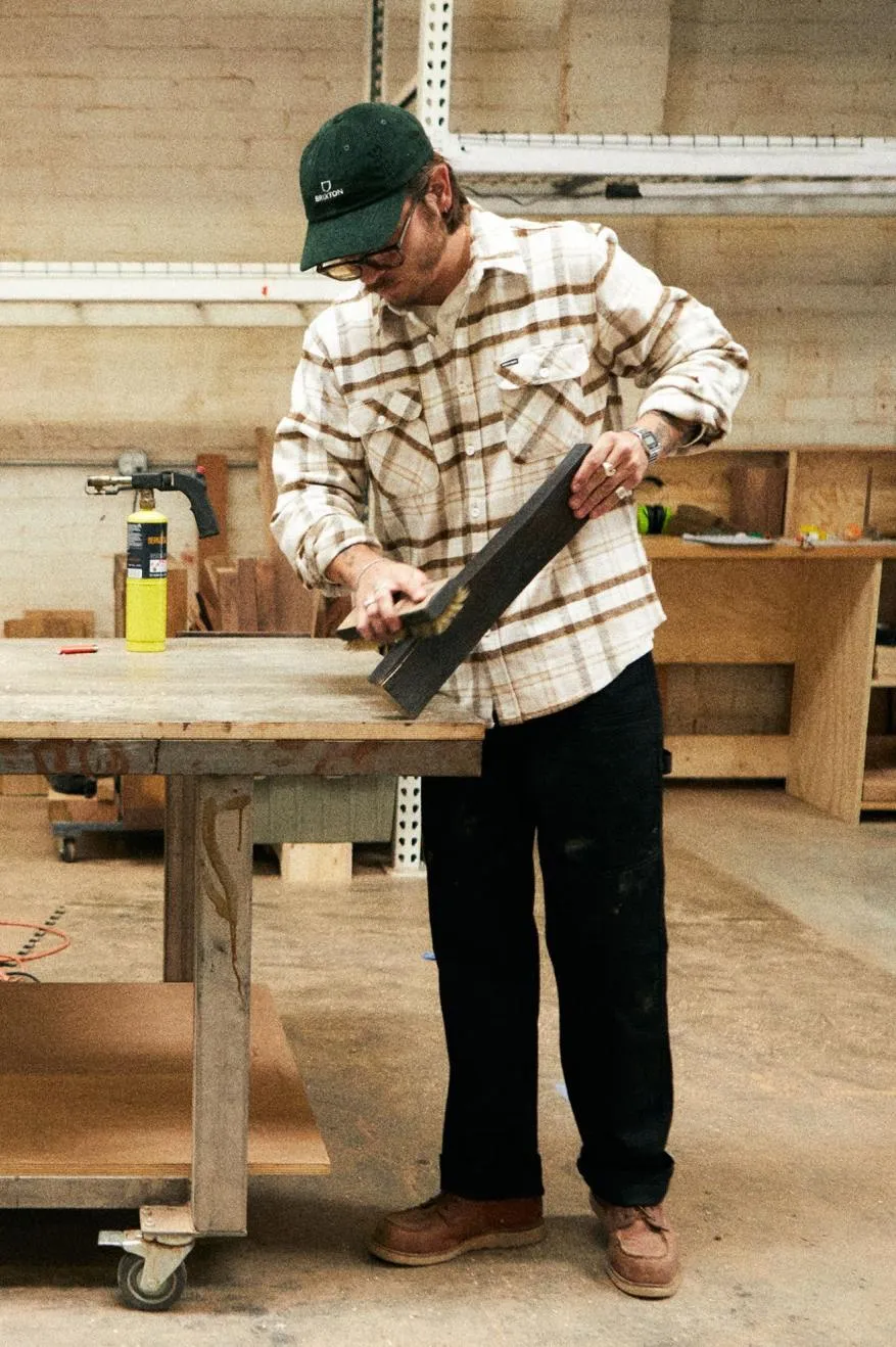 Bowery Flannel Shirt - Beige/Off White/Desert Palm